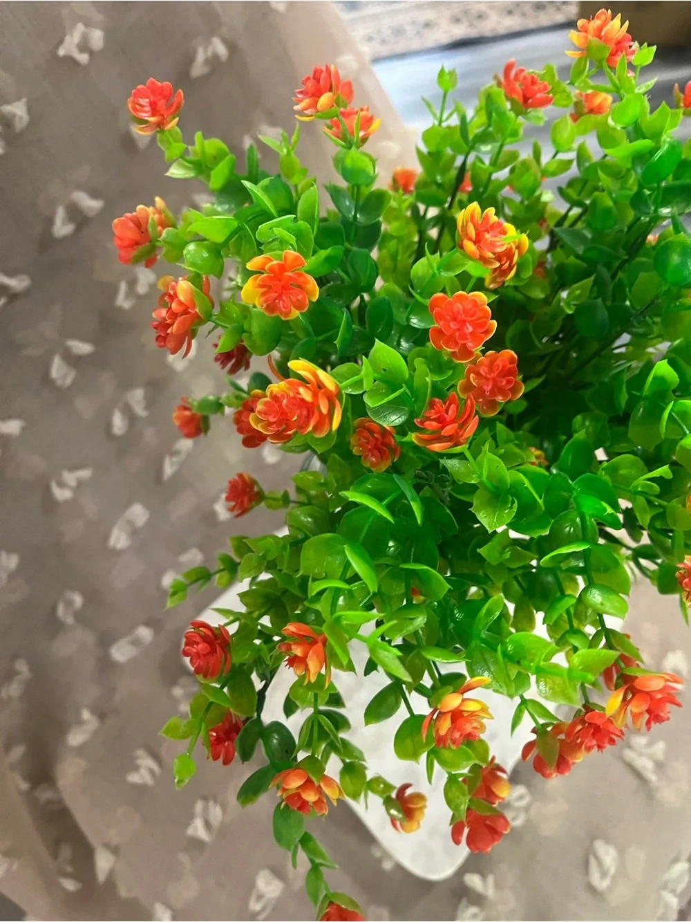 Fall Orange Flower Artificial Outdoor Plant - Home Accents